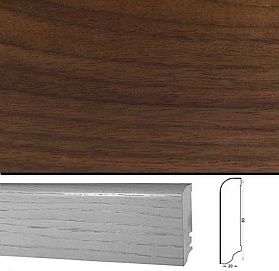 Плинтус шпонированный Tecnorivest Орех Американсий 80х20, 1 м.п.